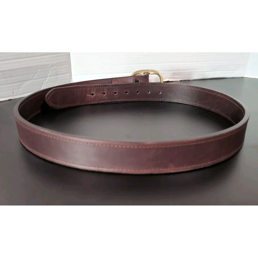VINTAGE CABELA'S BROWN THICK COWHIDE LEATHER BELT SIZE 38   USA